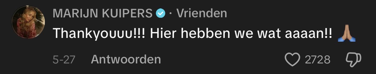 Reactie van Marijn Kuipers op een website review